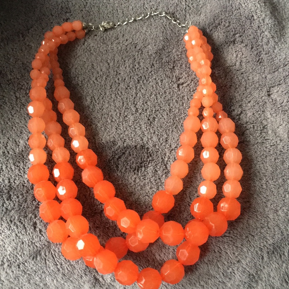 Orange 3 Strand Necklace